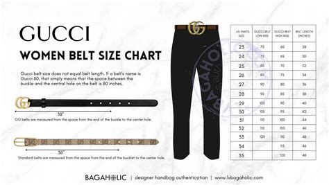 Gucci belt sizes chart